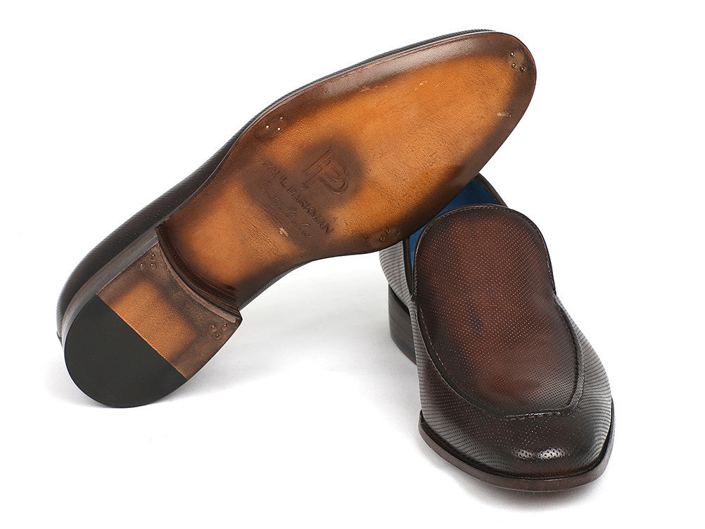 Paul Parkman Perforated Leather Loafers Brown (ID