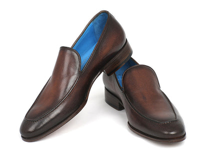 Paul Parkman Perforated Leather Loafers Brown (ID