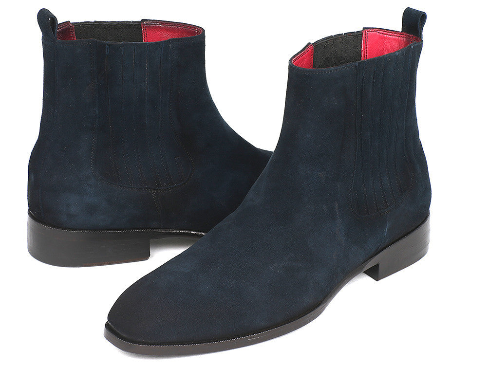 Paul Parkman Navy Suede Chelsea Boots (ID