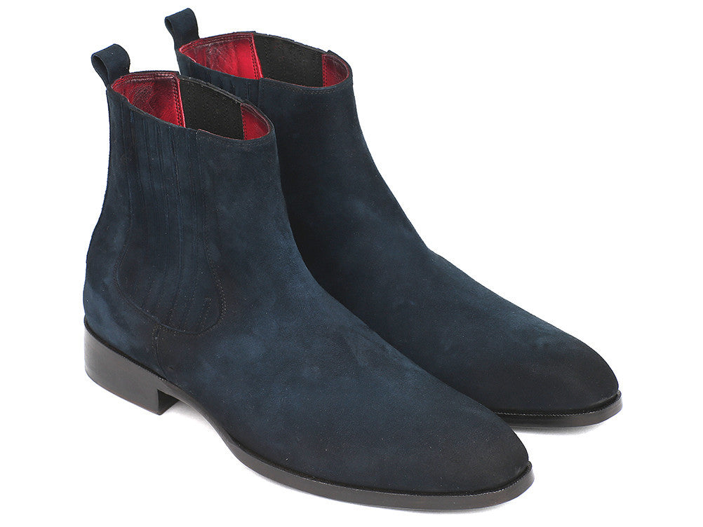 Paul Parkman Navy Suede Chelsea Boots (ID