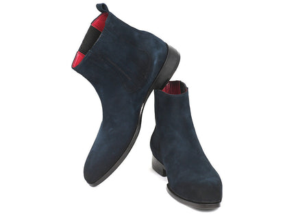 Paul Parkman Navy Suede Chelsea Boots (ID