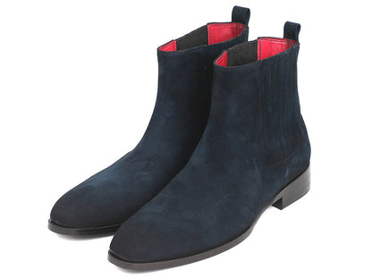 Paul Parkman Navy Suede Chelsea Boots (ID