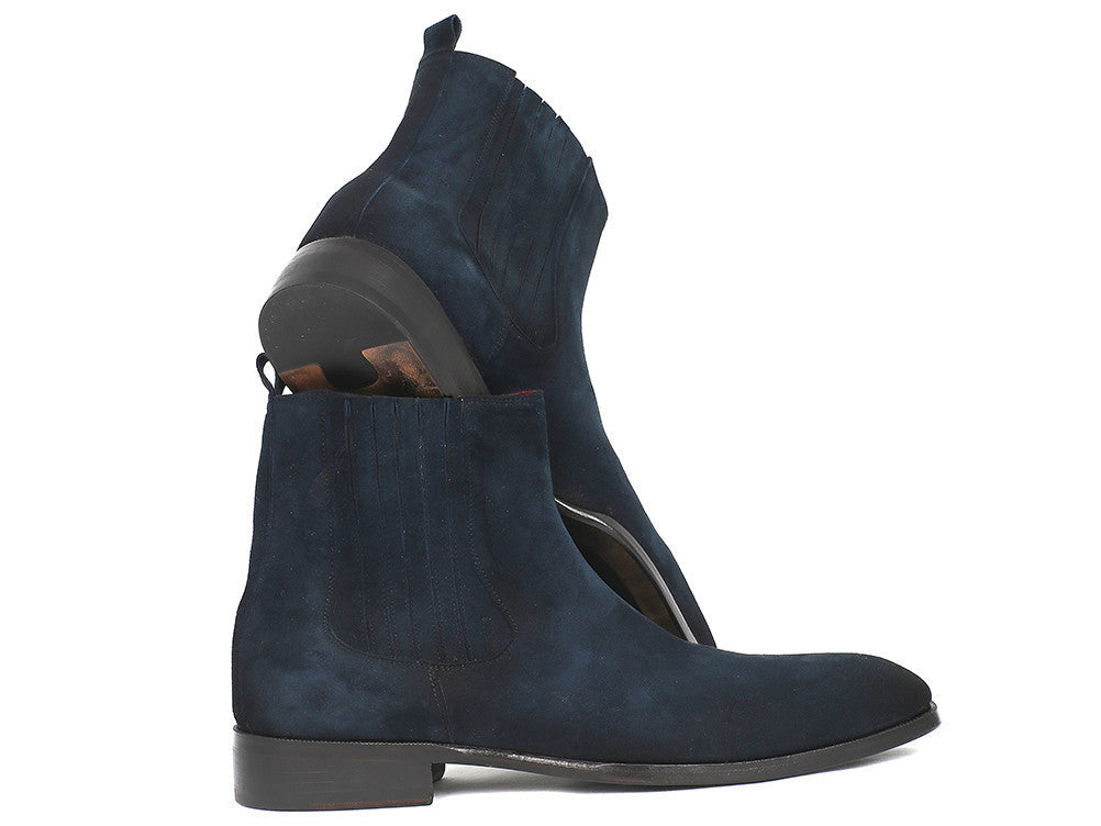 Paul Parkman Navy Suede Chelsea Boots (ID