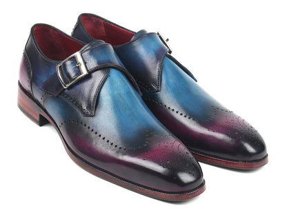 Paul Parkman Single Monkstraps Blue &amp; Purple (ID