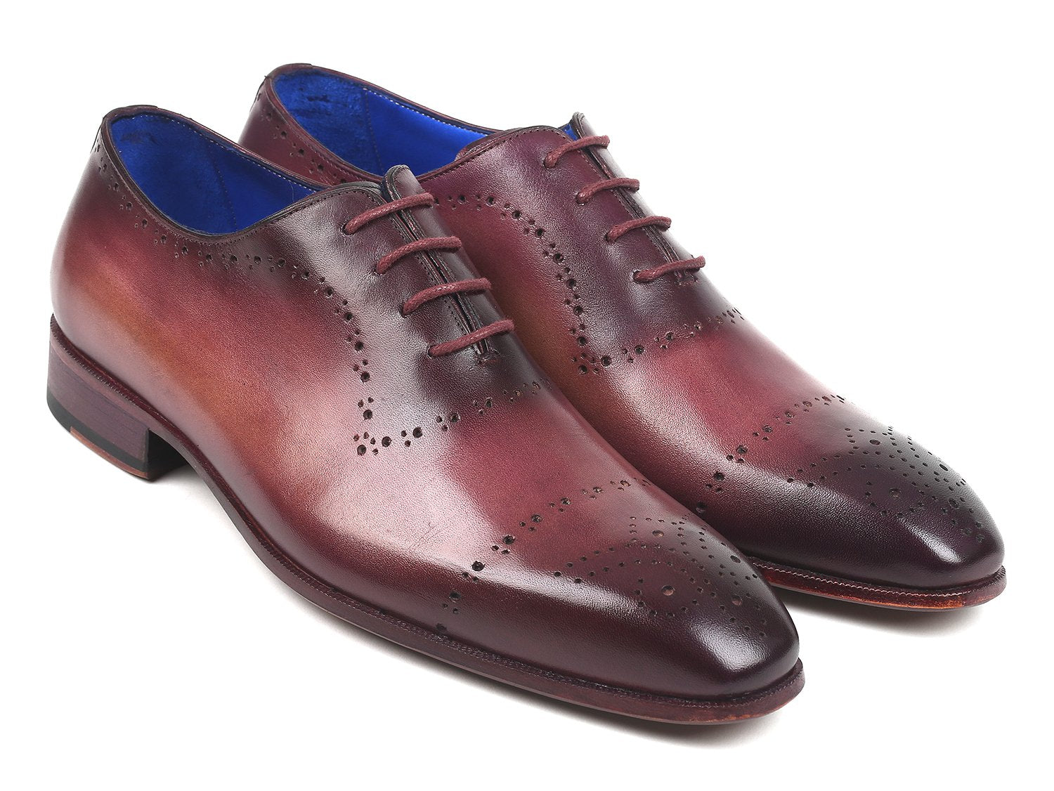 Paul Parkman Burgundy Hand-Painted Classic Brogues (ID