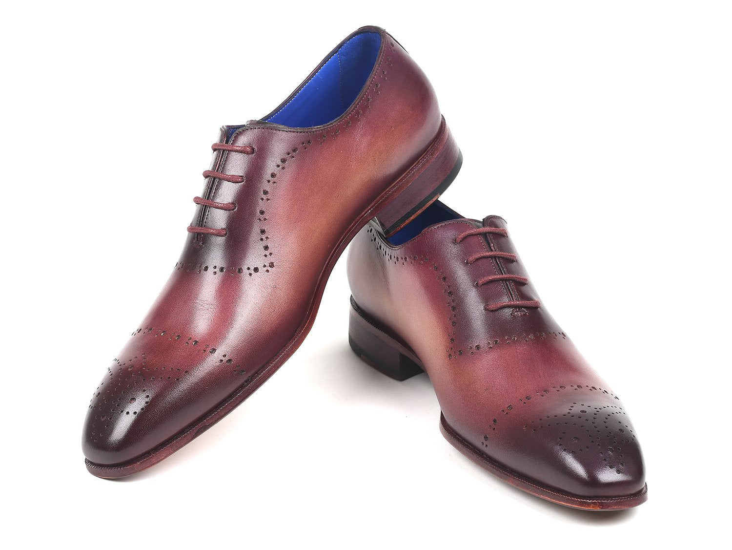 Paul Parkman Burgundy Hand-Painted Classic Brogues (ID