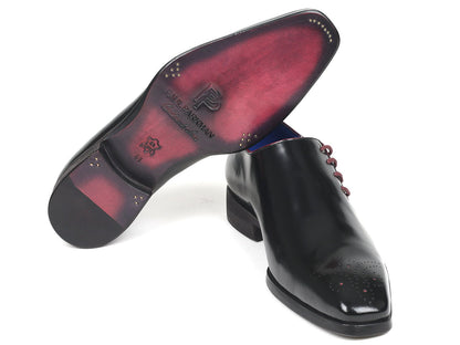 Paul Parkman Side Lace Oxfords Black Polished Leather (ID