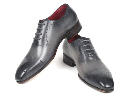 Paul Parkman Grey Hand-Painted Classic Brogues (ID