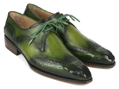 Paul Parkman Goodyear Welted Wingtip Derby Shoes Green (ID