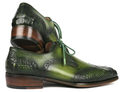 Paul Parkman Goodyear Welted Wingtip Derby Shoes Green (ID