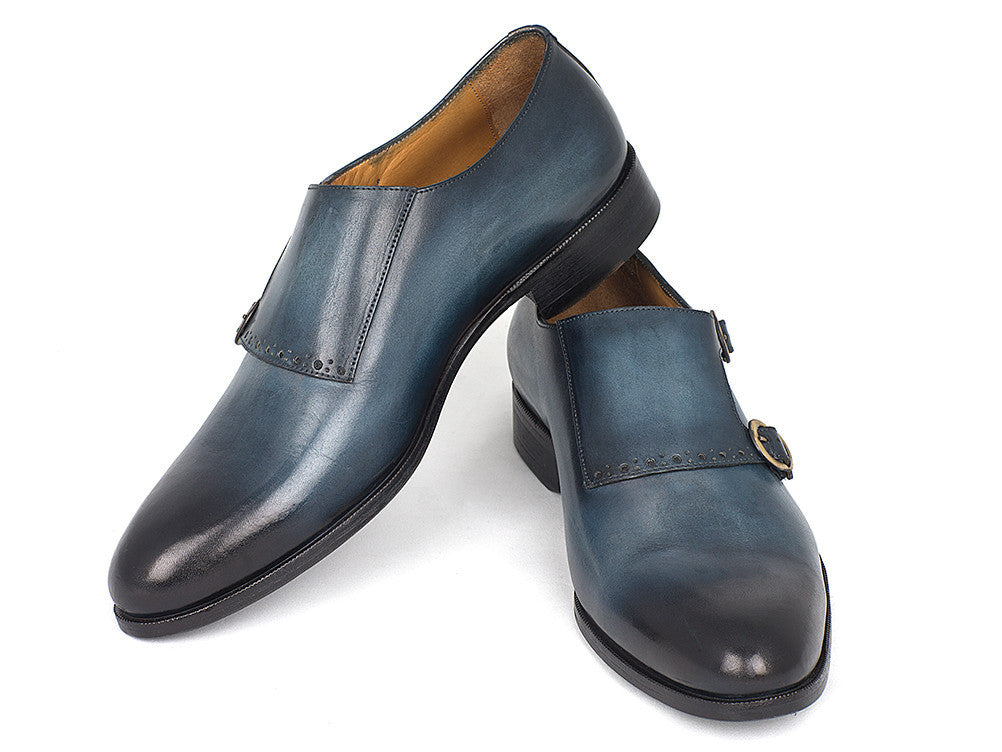 Paul Parkman Navy Double Monkstrap Shoes (ID