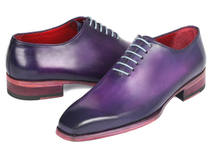 Paul Parkman Goodyear Welted Wholecut Oxfords Purple Hand-Painted (ID