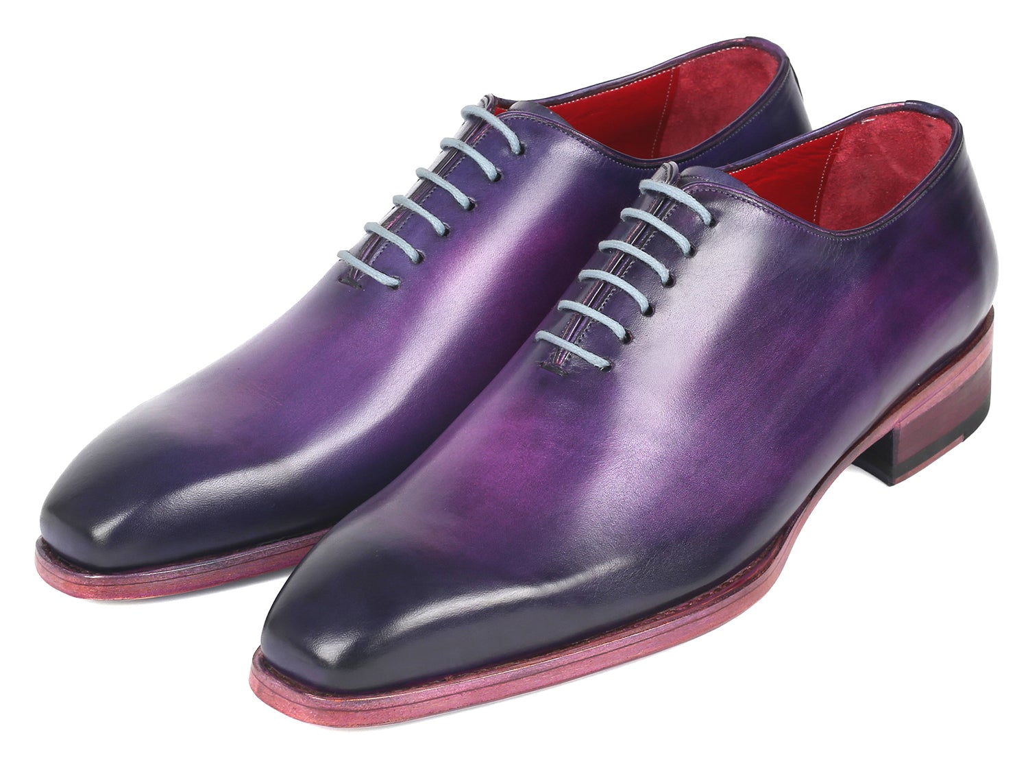 Paul Parkman Goodyear Welted Wholecut Oxfords Purple Hand-Painted (ID