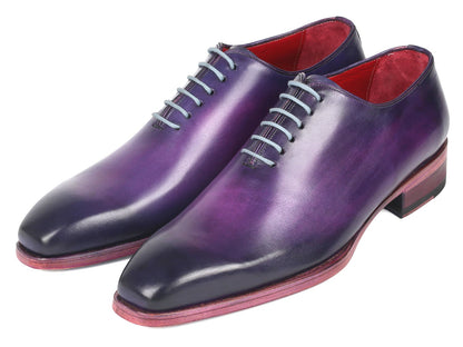 Paul Parkman Goodyear Welted Wholecut Oxfords Purple Hand-Painted (ID