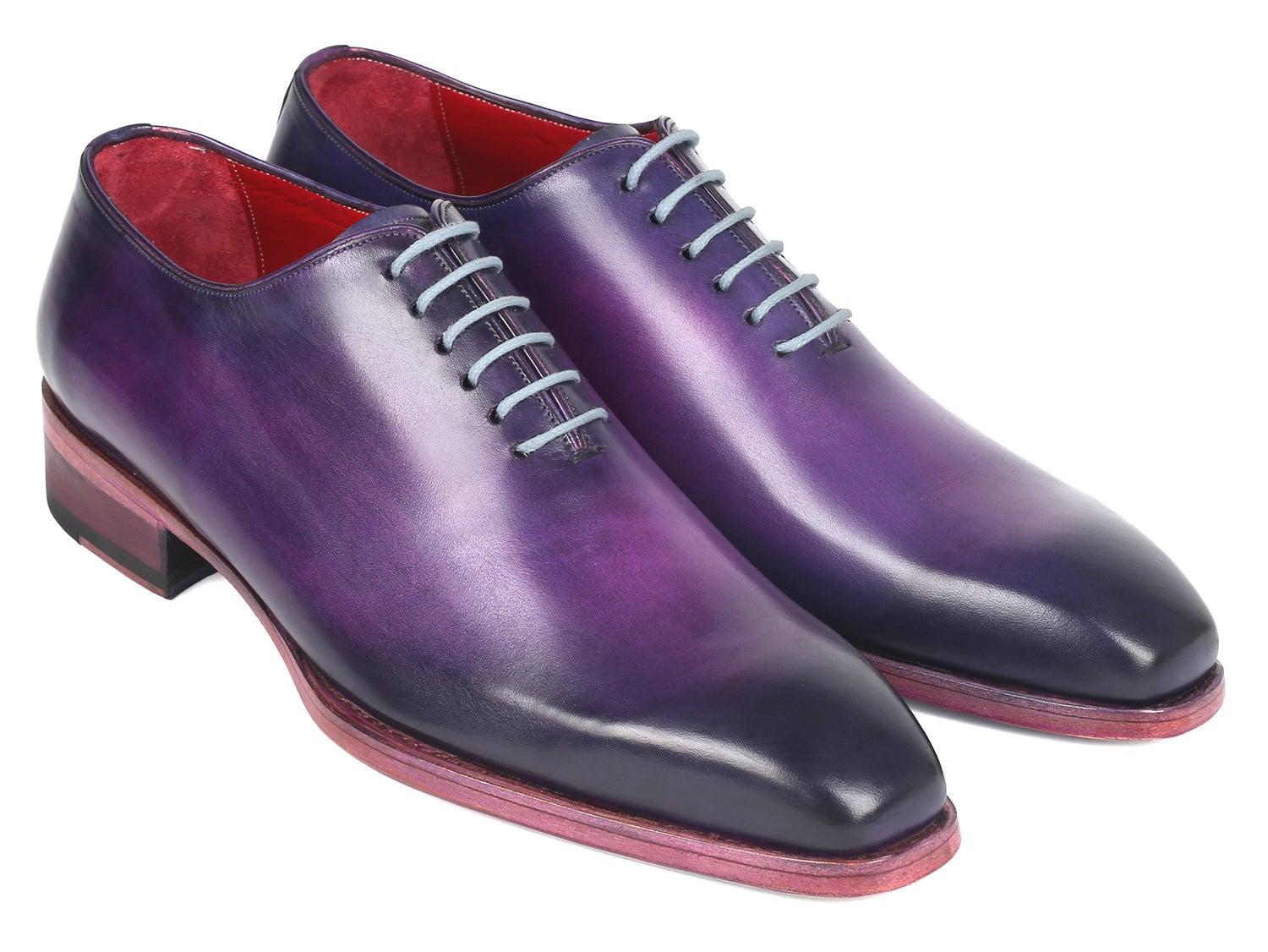 Paul Parkman Goodyear Welted Wholecut Oxfords Purple Hand-Painted (ID