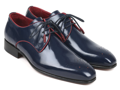 Paul Parkman Medallion Toe Navy Derby Shoes (ID