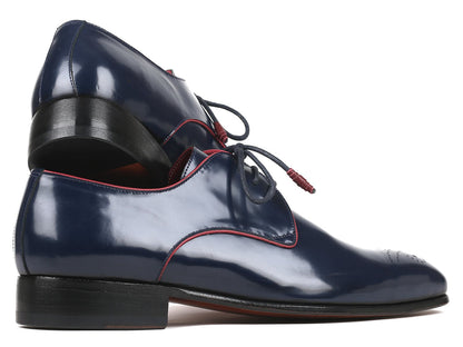 Paul Parkman Medallion Toe Navy Derby Shoes (ID