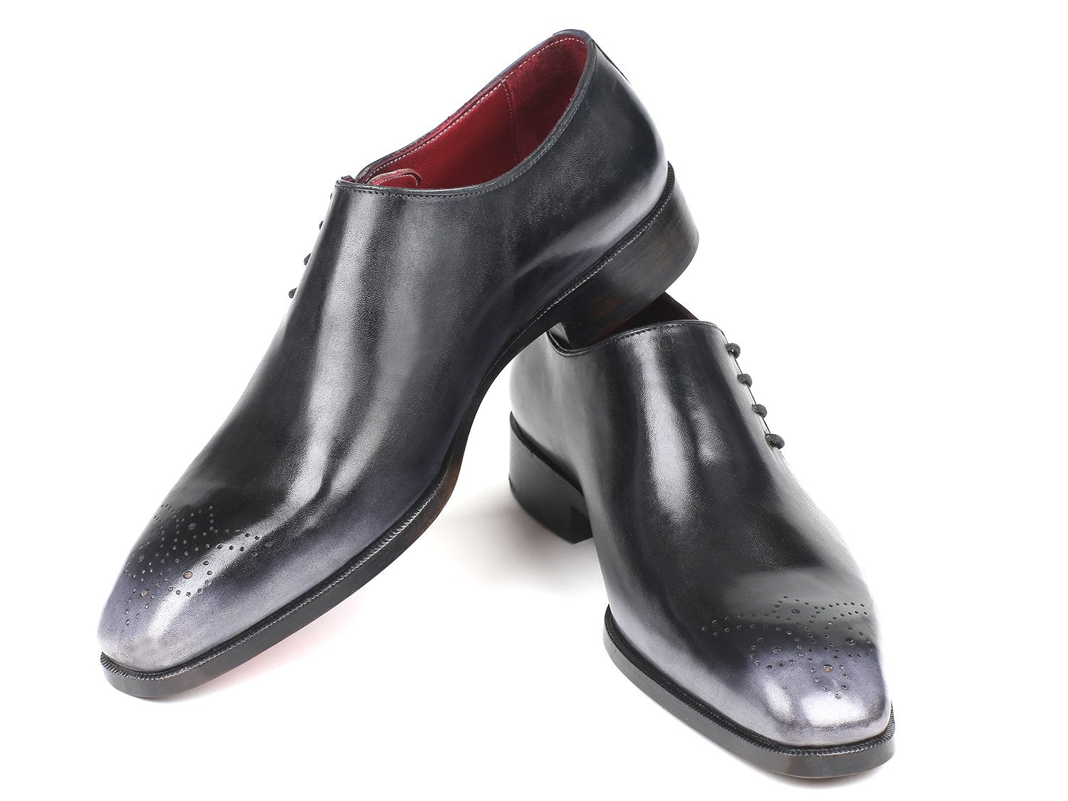 Paul Parkman Side Lace Oxfords Gray Burnished (ID