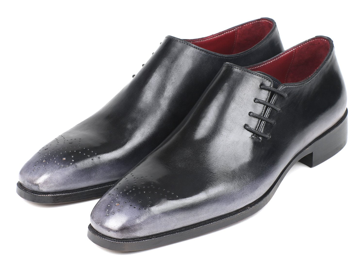 Paul Parkman Side Lace Oxfords Gray Burnished (ID