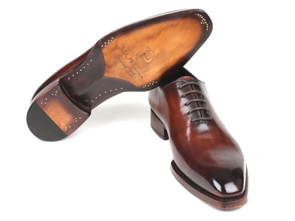 Paul Parkman Goodyear Welted Wholecut Oxfords Brown Hand-Painted (ID