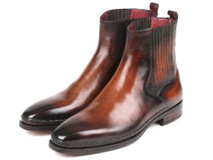 Paul Parkman Chelsea Boots Brown Burnished Leather (ID