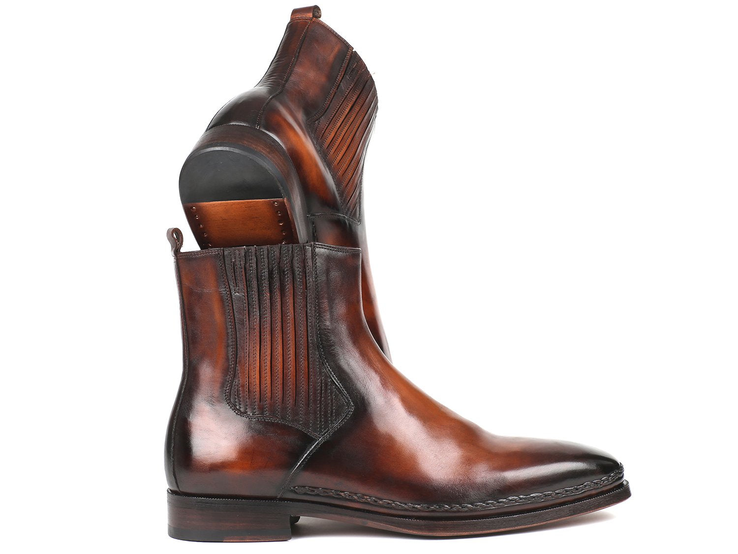 Paul Parkman Chelsea Boots Brown Burnished Leather (ID