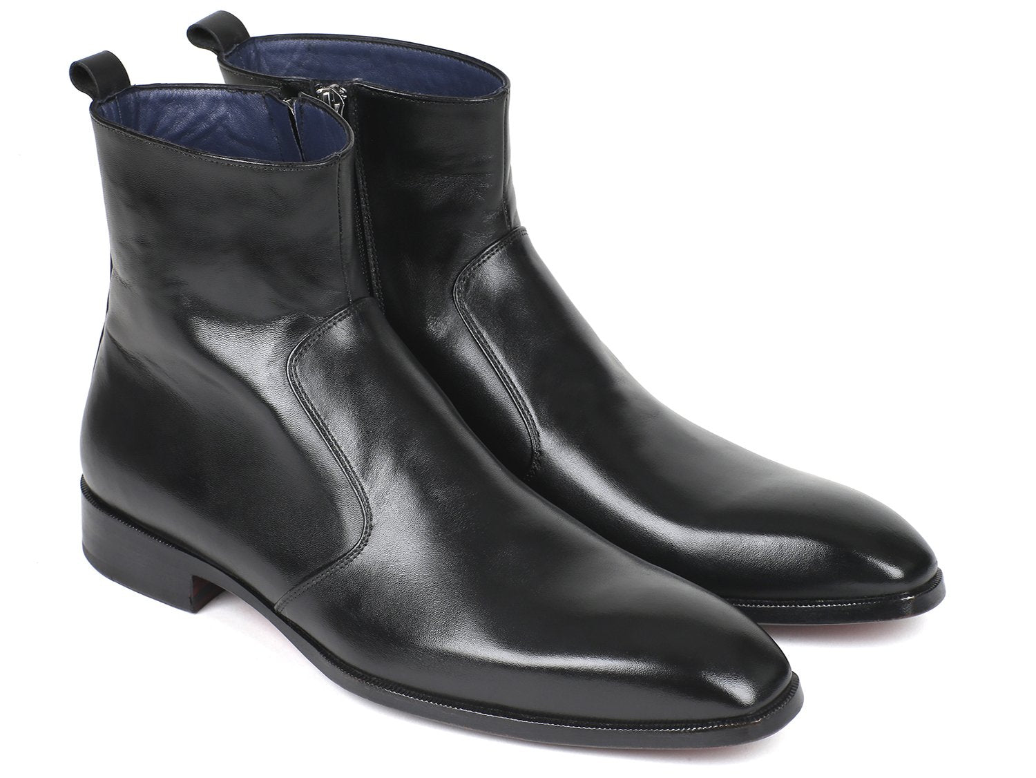 Paul Parkman Black Leather Side Zipper Boots (ID