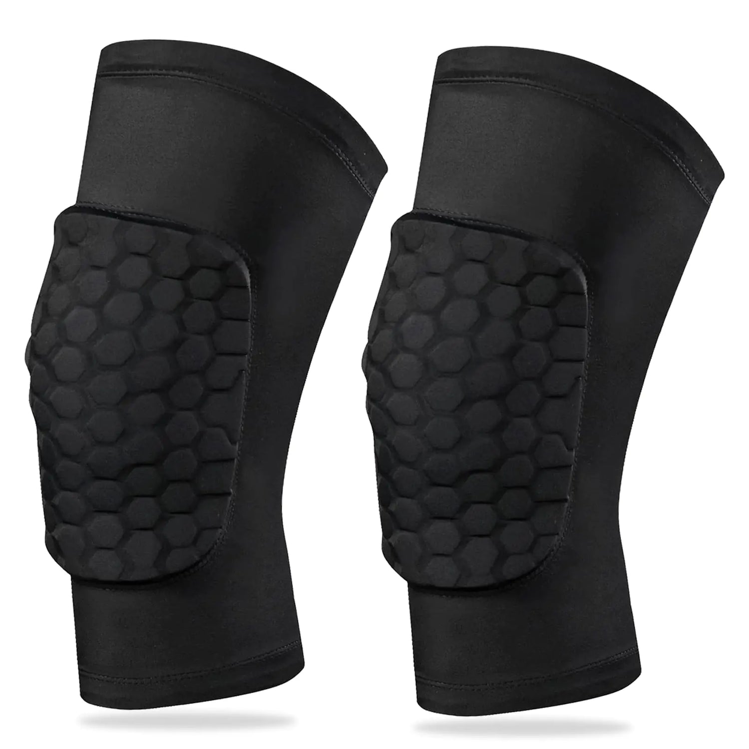 Knee Compression PadsKnee Sleeve Basketball Volleyball Knee Pads with Honeycomb Padding Knee Brace Soft Knee Pads Knee Compression Sleeve and Non-Slip Knee Pads for Men Women Dancers(Pair BlackL)