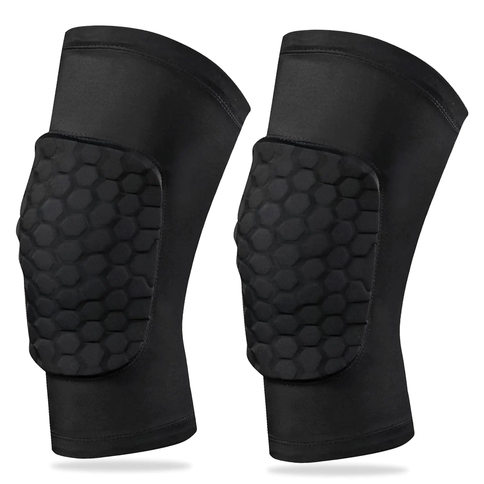 Knee Compression PadsKnee Sleeve Basketball Volleyball Knee Pads with Honeycomb Padding Knee Brace Soft Knee Pads Knee Compression Sleeve and Non-Slip Knee Pads for Men Women Dancers(Pair BlackL)
