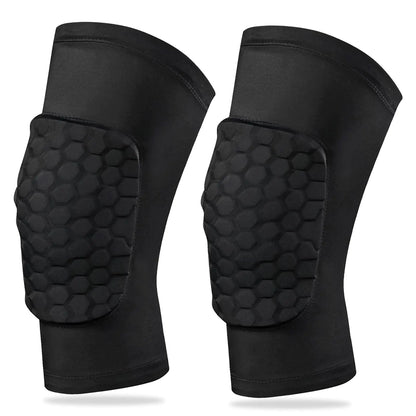 Knee Compression PadsKnee Sleeve Basketball Volleyball Knee Pads with Honeycomb Padding Knee Brace Soft Knee Pads Knee Compression Sleeve and Non-Slip Knee Pads for Men Women Dancers(Pair BlackL)
