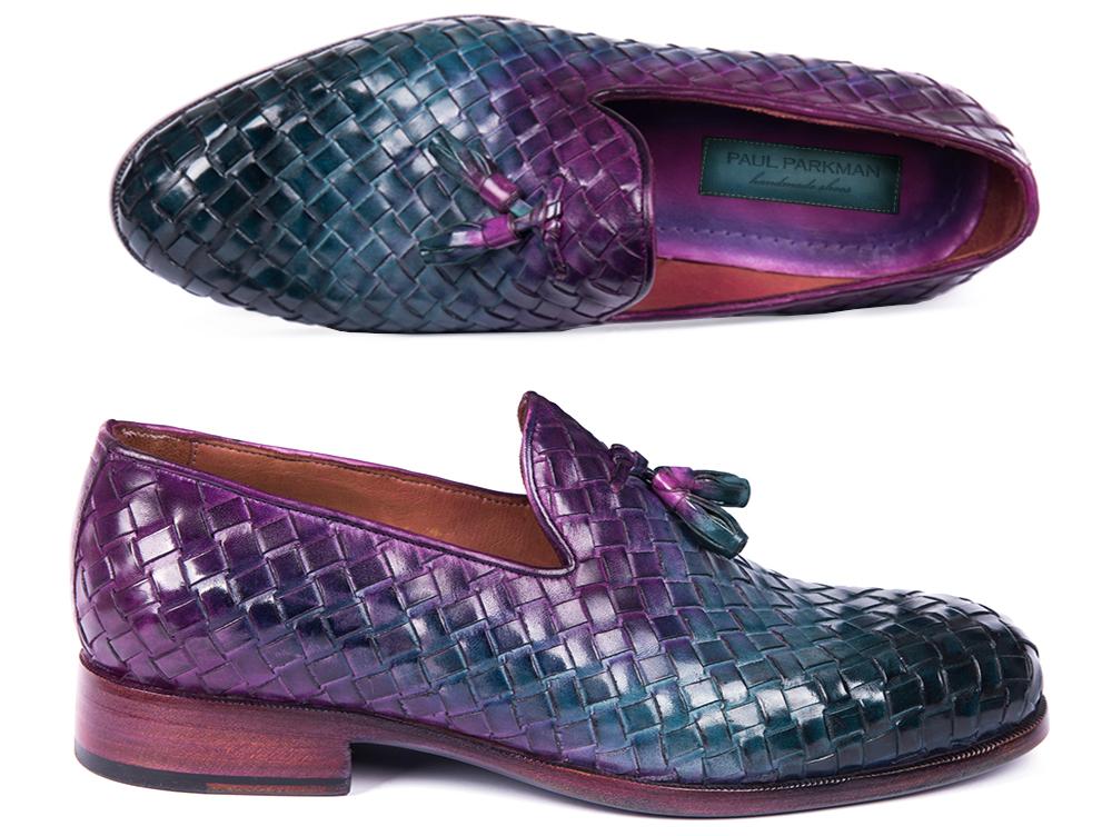 Paul Parkman Woven Leather Tassel Loafers Multicolor (ID