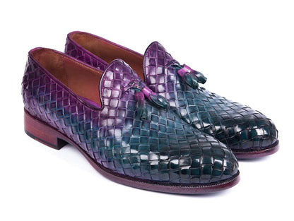 Paul Parkman Woven Leather Tassel Loafers Multicolor (ID