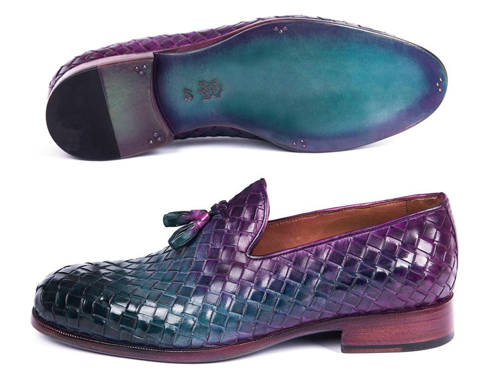 Paul Parkman Woven Leather Tassel Loafers Multicolor (ID