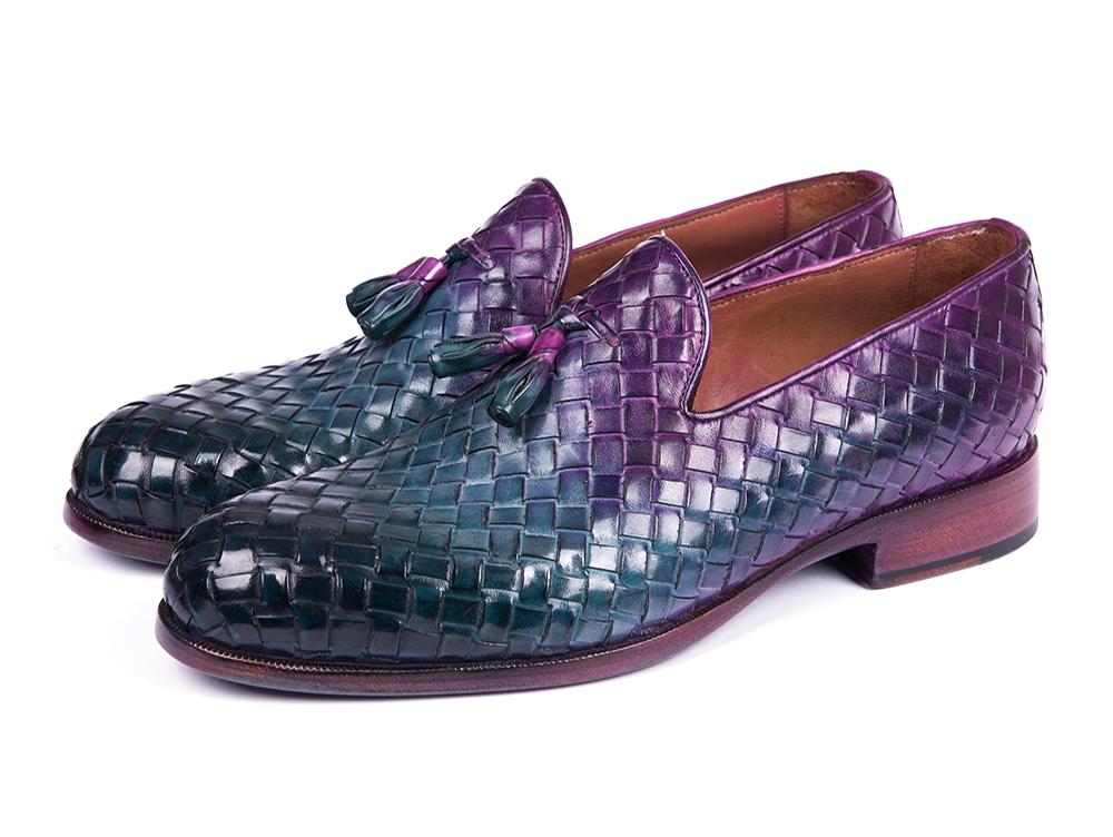 Paul Parkman Woven Leather Tassel Loafers Multicolor (ID