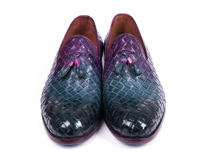 Paul Parkman Woven Leather Tassel Loafers Multicolor (ID